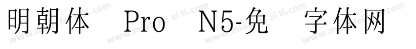 明朝体 Pro N5字体转换